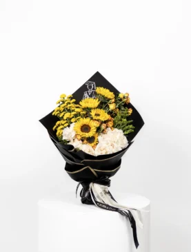 Sunflower and Spray Rose Graduation Bouquet