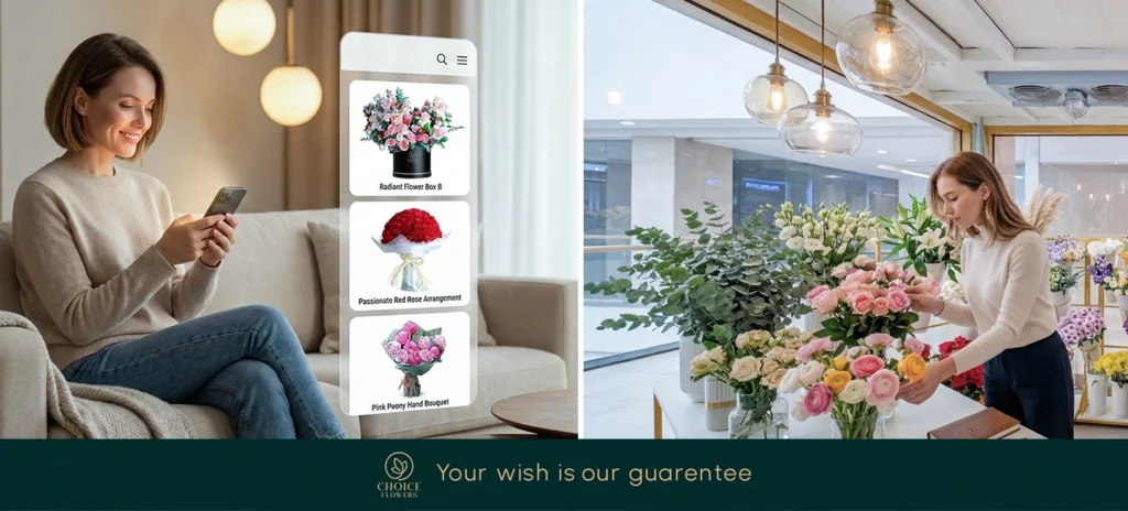 online flower shop vs. physical flower store