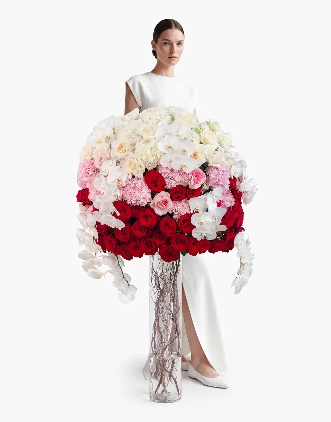pastel bloom luxe vase luxury flowers online flower delivery Dubai and Abu Dhabi